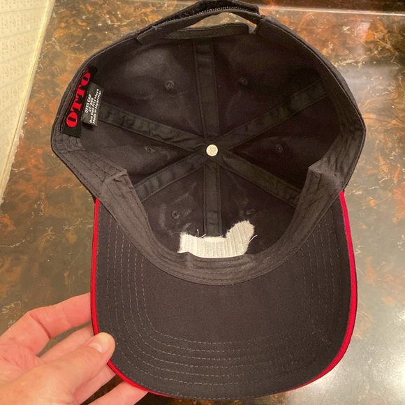 NWOT Otto Big Hairy Dog Baseball Cap Sheepdog  Black White Red One Size Velcro - Picture 9 of 12